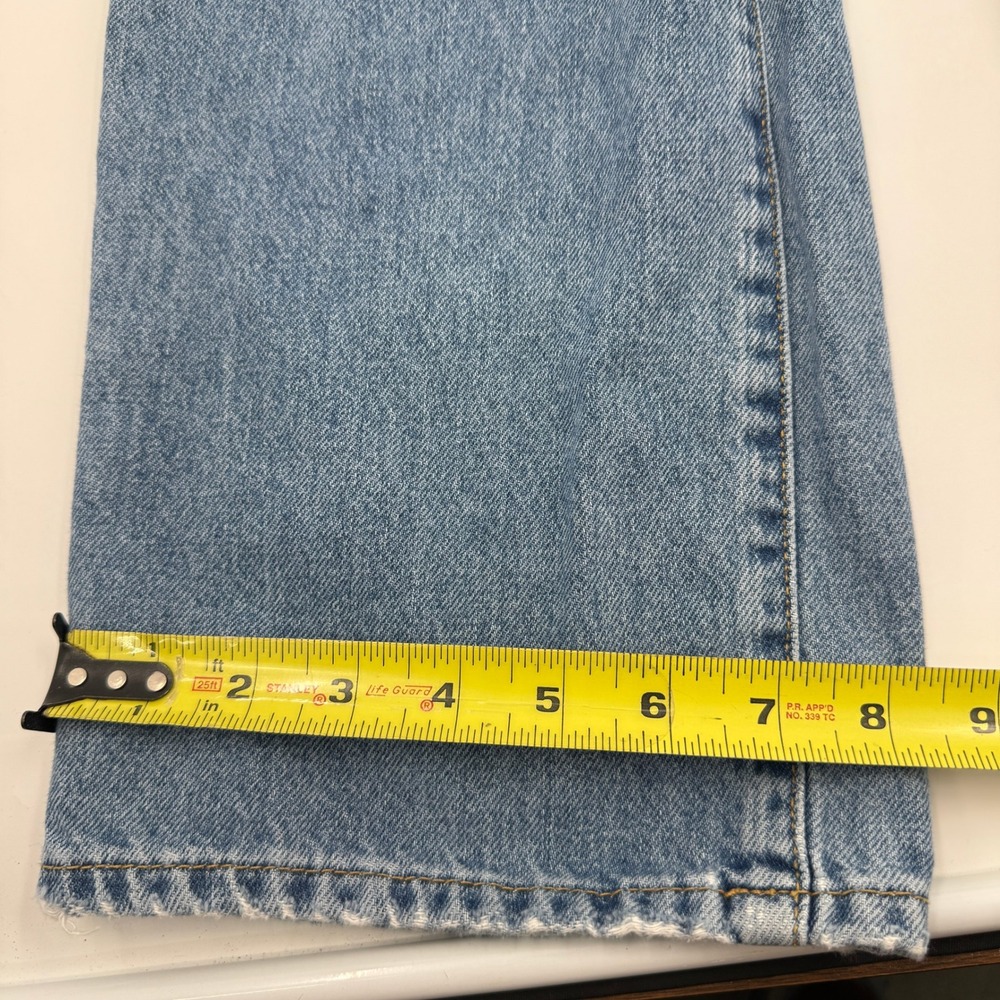 Forever 21 Premium Wide Leg Distressed Jeans Womens 25 Blue High Rise Ripped - Picture 4 of 11